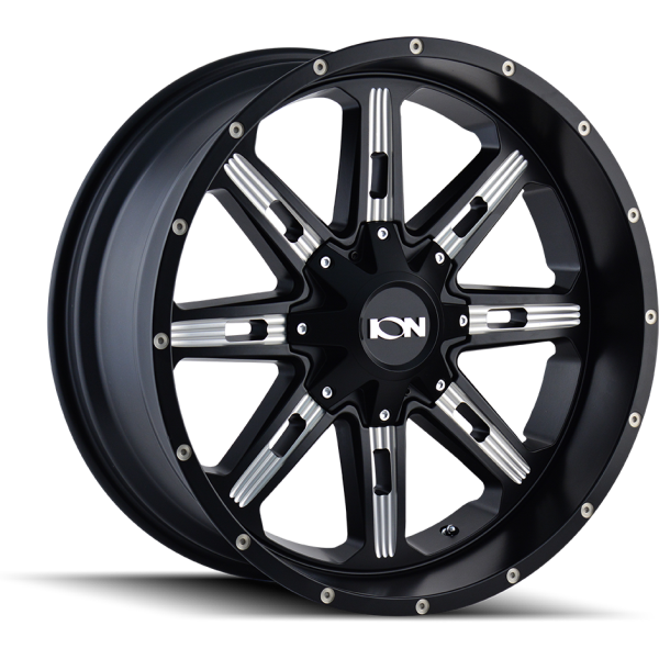 184-2937M Ion Wheels 184 Satin Black Milled Spokes main image