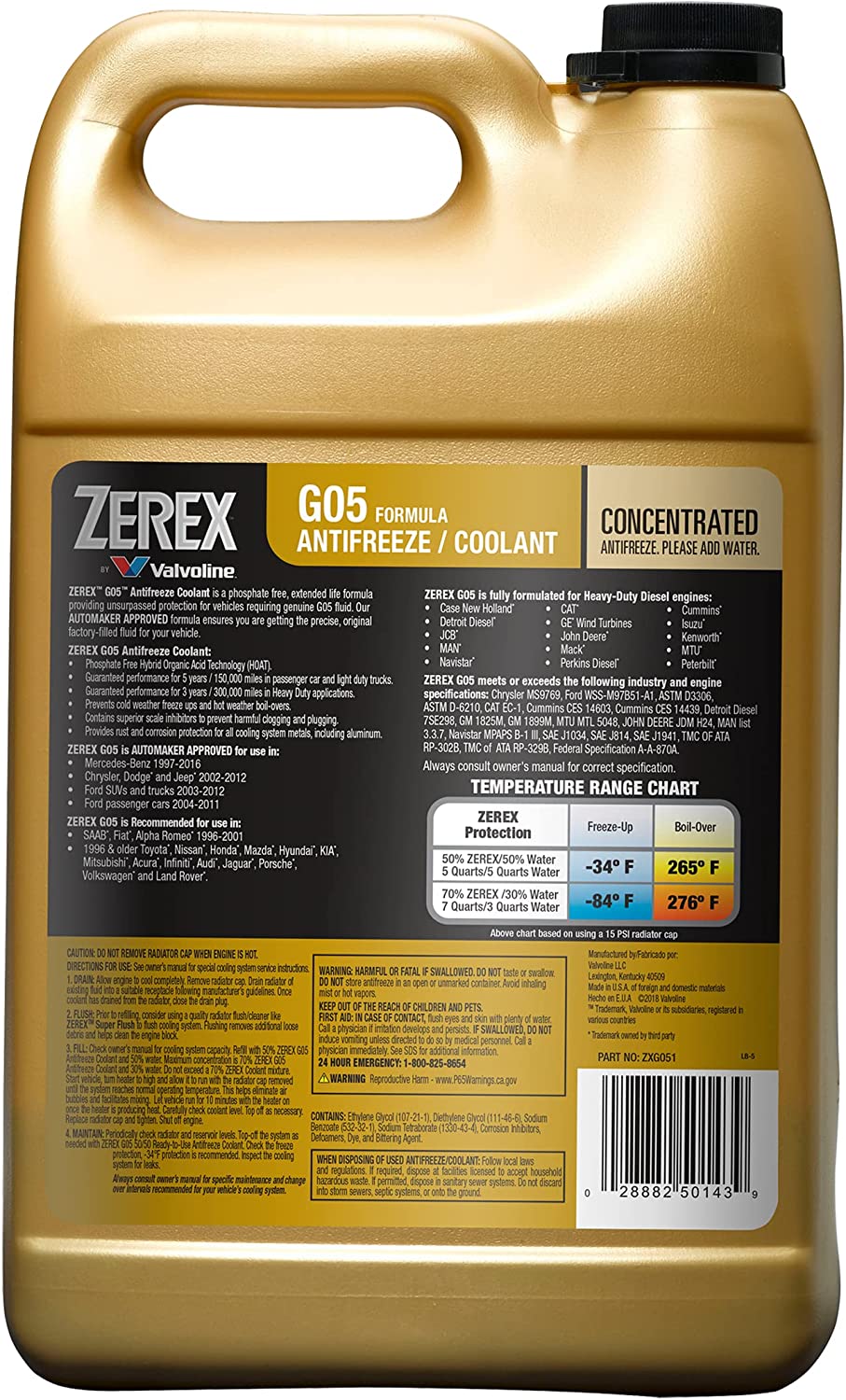 ZEREX ZXG051 - ZXG051 G05 ANTIFRZ CHRY/FRD EACH - Partsengine Canada