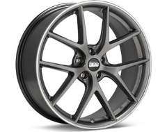 BBS CIR Series Wheels - Platinum silver. polished stainless steel rim protector.