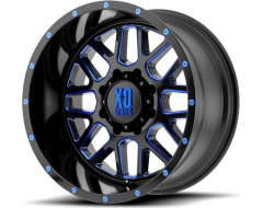 XD Series Wheels XD820 GRENADE - Satin Black - Milled With Blue Clear Coat