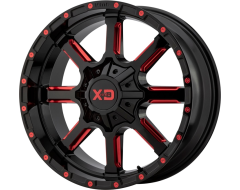 XD Series Wheels XD838 MAMMOTH - Gloss Black - Milled With Red Tint Clear Coat