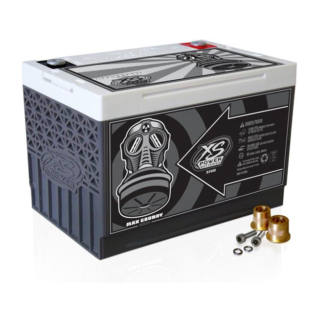 XS Power Batteries 12V BCI GROUP 34 AGM BATTERY, MAX AMPS 3,300A, CA: 1000 AH: 65, 2500W / 4000W