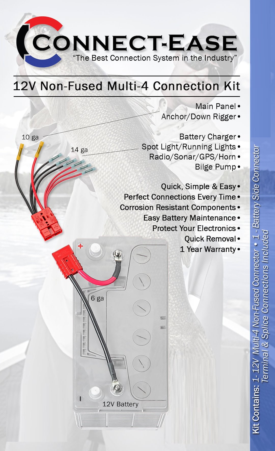 Connect-Ease Quik 4 Battery Connection Harness Rce12Vb4K