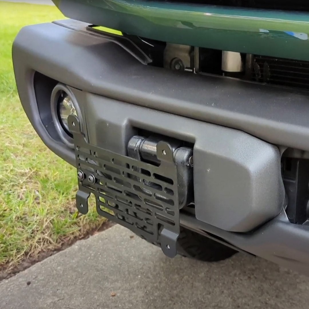 Builtright Industries 21+ Ford Bronco Capable Steel Bumper License Plate Relocator Kit 106103