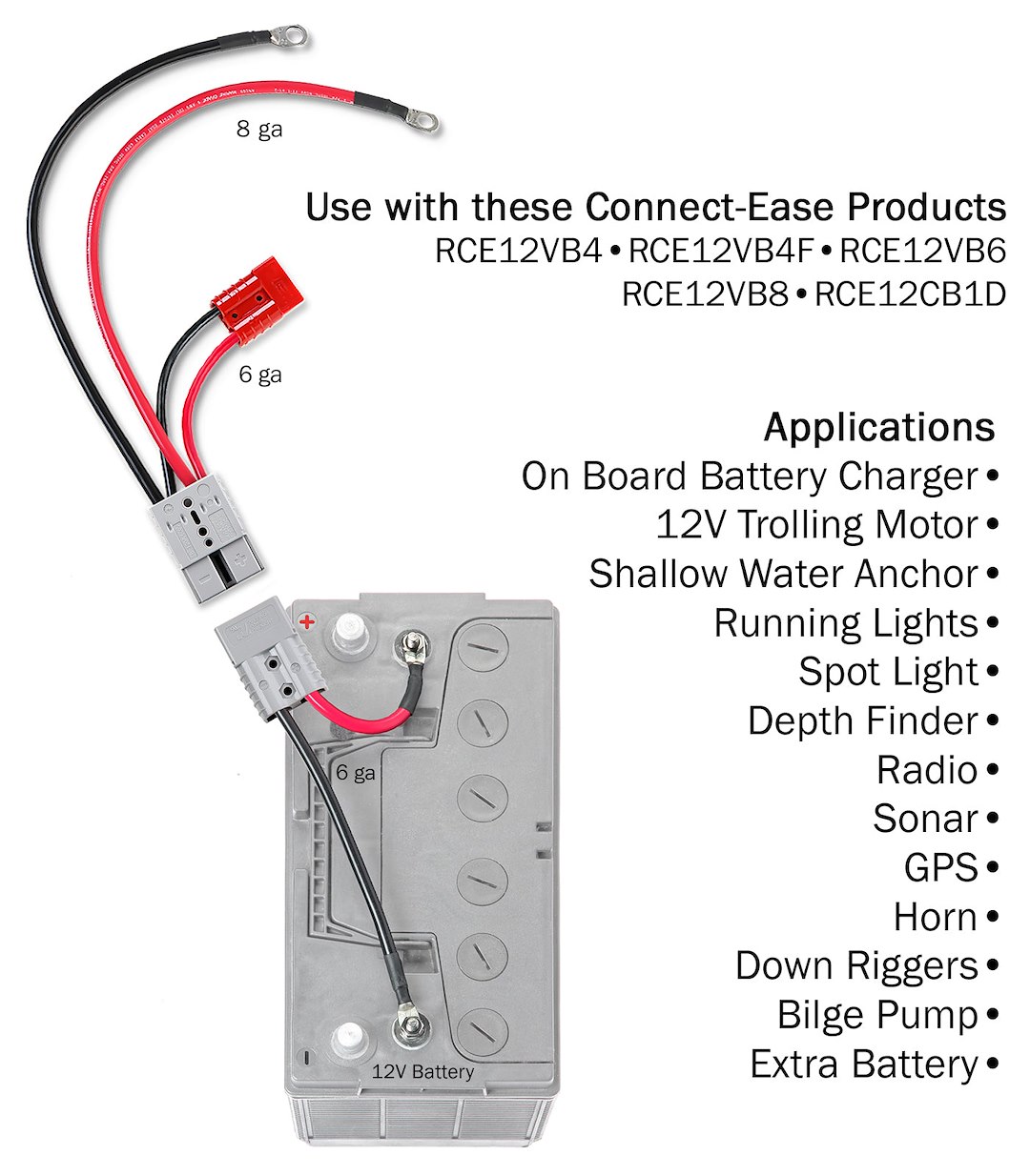 Connect-Ease Start 12 Battery Connection Harness Rce12Vbm6K