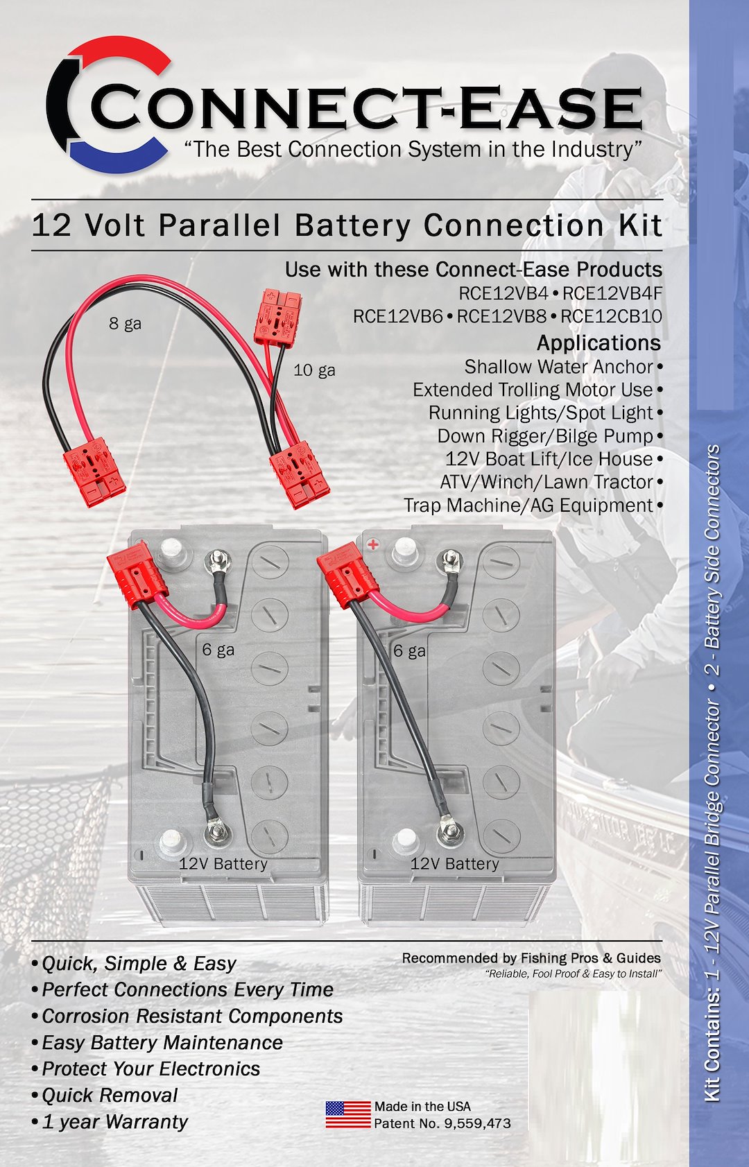 Connect-Ease Quik Dual Battery Connection Harness Rce12Vbpk