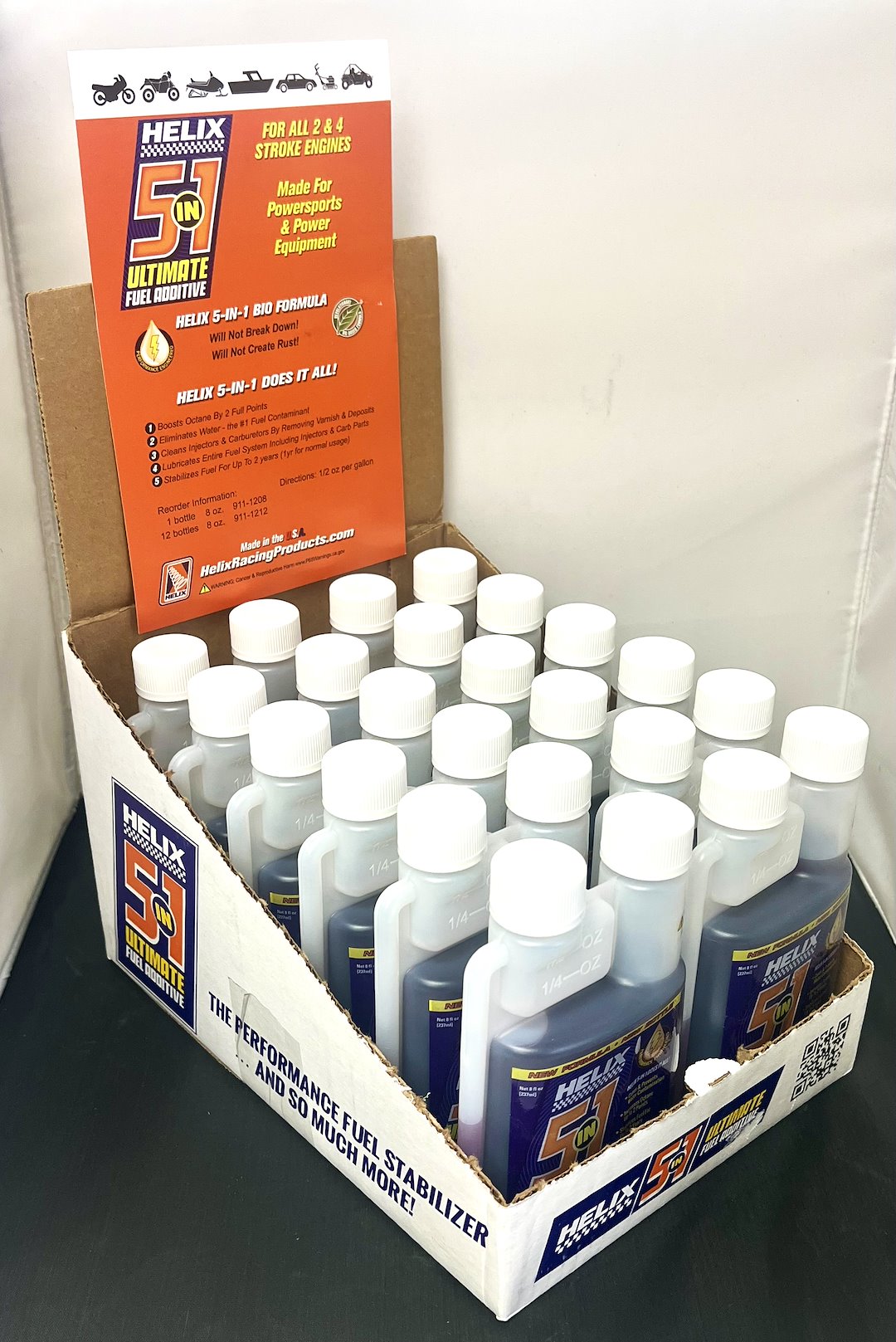 Helix Racing Products 5-In-1 Ultimate Fuel Additive Point Of Purchase Display 911-1212-Dc