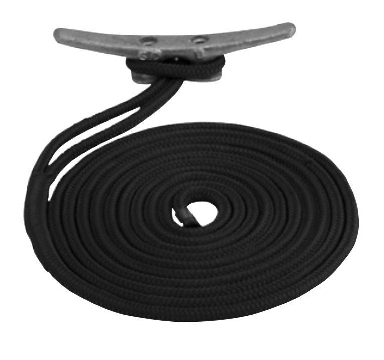Sea Dog Double Braided Boat Dock Line 302116035Bk-1