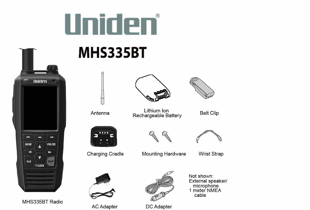 Uniden America Handheld VHF Radio MHS335BT