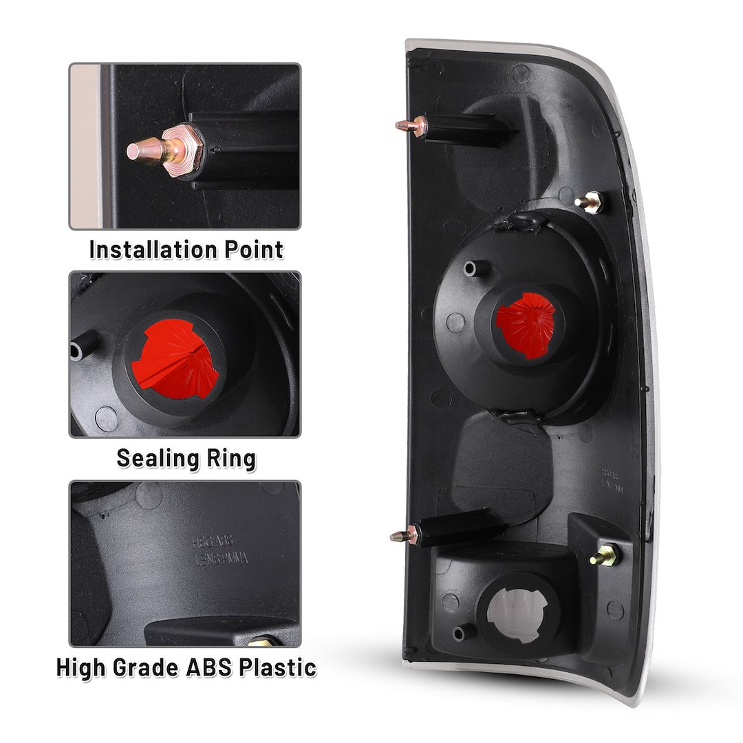 Winjet Red/ Smoke Lens Tail Light Assembly Ctwj-0016-Bs